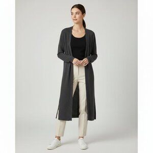 Eileen Fisher  Organic Cotton Silk Kimono Long Cardigan